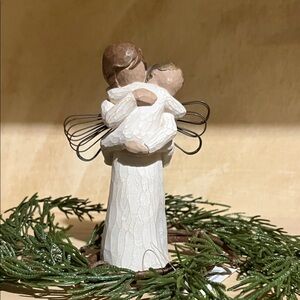 Angel Embrace Figurine - White and Brown